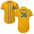 Men's Majestic Oakland Athletics #36 Terry Steinbach Gold Flexbase Authentic Collection MLB Jersey