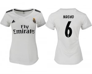 2018-19 Real Madrid 6 NACHO Home Women Soccer Jersey