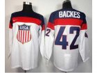 2014 winter olympics nhl jerseys #42 backes white USA