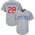Mens Majestic Chicago Cubs #28 Kyle Hendricks Replica Grey Road Cool Base MLB Jersey