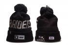 Raiders Team Logo 100th Season Cuffed Pom Knit Hat YP