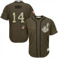 Men Cleveland Indians #14 Larry Doby Green Salute to Service Stitched Baseball Jersey