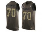 Mens Nike Houston Texans #70 Julien Davenport Limited Green Salute to Service Tank Top NFL Jersey
