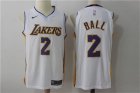 New Los Angeles Lakers #2 Lonzo Ball White Nike Jersey