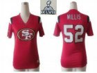 2013 Super Bowl XLVII Women NEW NFL san francisco 49ers #52 willis field flirt fashion red(new 2012)