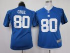 women nike new york giants #80 cruz blue jersey