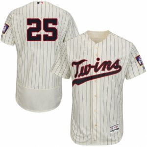 Men\'s Majestic Minnesota Twins #25 Byron Buxton Cream Flexbase Authentic Collection MLB Jersey