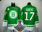nhl boston bruins #17 llucic green[2011 stanley cup champions]