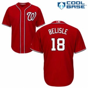 Mens Majestic Washington Nationals #18 Matt Belisle Replica Red Alternate 1 Cool Base MLB Jersey