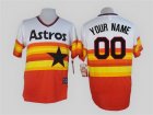 Houston Astros Orange Mens Customized Throwback Jersey