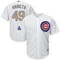 Chicago Cubs #49 Jake Arrieta White World Series Champions Gold Program Cool Base Jersey