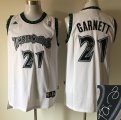 NBA Minnesota Timberwolves #21 Kevin Garnett white jerseys(Autographed)