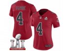 Womens Nike Atlanta Falcons #4 Brett Favre Limited Red Rush Super Bowl LI 51 NFL Jersey