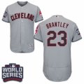 Mens Majestic Cleveland Indians #23 Michael Brantley Grey 2016 World Series Bound Flexbase Authentic Collection MLB Jersey