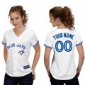 Womens Majestic Toronto Blue Jays Customized Authentic White Home MLB Jersey