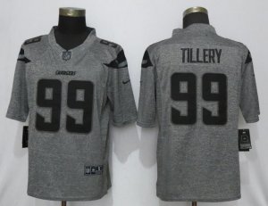 Nike Chargers #99 Jerry Tillery Gray Gridiron Gray Vapor Untouchable Limited Jersey