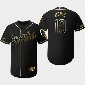 Orioles #19 Chris Davis Black Gold Flexbase Jersey