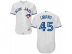 Mens Majestic Toronto Blue Jays #45 Francisco Liriano White Flexbase Authentic Collection MLB Jersey