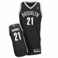 Mens Adidas Brooklyn Nets #21 Greivis Vasquez Authentic Black Road NBA Jersey