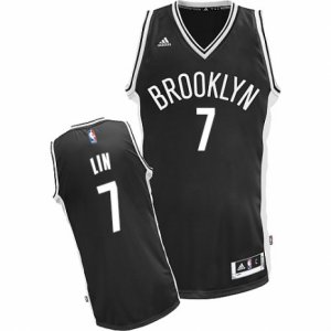 Womens Adidas Brooklyn Nets #7 Jeremy Lin Swingman Black Road NBA Jersey