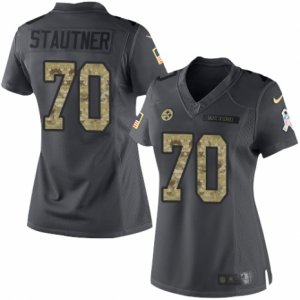 Women\'s Nike Pittsburgh Steelers #70 Ernie Stautner Limited Black 2016 Salute to Service NFL Jersey