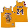 Lakers #24 Kobe Bryant Yellow Hardwood Classics Skull Edition Jersey