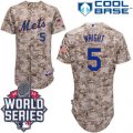 New York Mets #5 David Wright Alternate Camo Cool Base W 2015 World Series Patch Stitched MLB Jersey