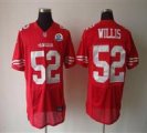 Nike 49ers #52 Patrick Willis Red With Hall of Fame 50th Patch NFL Elite Jersey