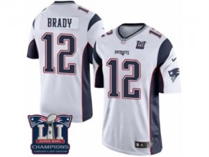 Youth Nike New England Patriots #12 Tom Brady White Super Bowl LI Champions NFL Jersey