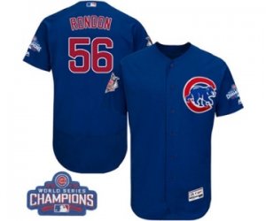 Mens Majestic Chicago Cubs #56 Hector Rondon Royal Blue 2016 World Series Champions Flexbase Authentic Collection MLB Jersey