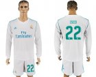 2017-18 Real Madrid 22 ISCO Home Long Sleeve Soccer Jersey