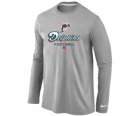 NIKE Miami Dolphins Critical Victory Long Sleeve T-Shirt Grey