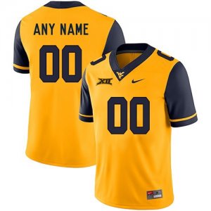 West Virginia Mountaineers Gold Mens Customized College Football Jersey