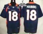 Nike Denver Broncos #18 Peyton Manning Navy Blue With Hall of Fame 50th Patch Super Bowl XLVIII NFL Elite Jersey