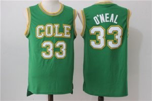 Robert G. Cole High School # 33 Shaquille O\'Neal Green Baseketball NCAA Jersey