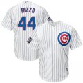 Men's Chicago Cubs #44 Anthony Rizzo Majestic White Cool Base 2016 World Series Jersey