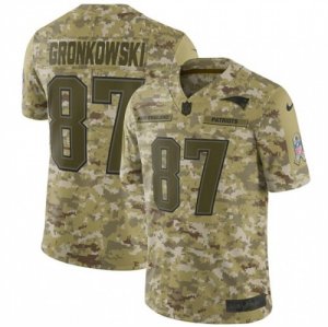 Mens Nike New England Patriots #87 Rob Gronkowski Limited Camo 2018 Salute to Service NFL Jersey