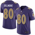 Mens Nike Baltimore Ravens #80 Crockett Gillmore Limited Purple Rush NFL Jersey