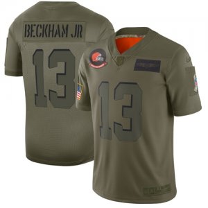 Nike Browns #13 Odell Beckham Jr. 2019 Olive Salute To Service Limited Jersey