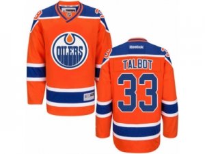 Mens Reebok Edmonton Oilers #33 Cam Talbot Authentic Orange Third NHL Jerseyy