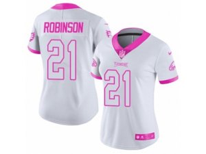 Women Nike Philadelphia Eagles #21 Patrick Robinson Limited White Pink Rush Fashion NFL Jersey