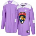 Mens Florida Panthers Purple Adidas Hockey Fights Cancer Custom Practice Jersey