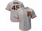 Mens Majestic San Francisco Giants #45 Matt Moore Replica Grey Road 2 Cool Base MLB Jersey