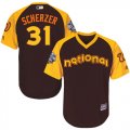 Mens Majestic Washington Nationals #31 Max Scherzer Brown 2016 All-Star National League BP Authentic Collection Flex Base MLB Jersey