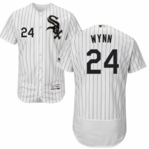 Men\'s Majestic Chicago White Sox #24 Early Wynn White Black Flexbase Authentic Collection MLB Jersey