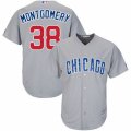 Mens Majestic Chicago Cubs #38 Mike Montgomery Replica Grey Road Cool Base MLB Jersey