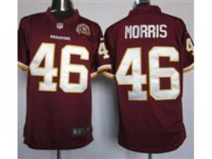 Nike NFL Washington Redskins #46 Alfred Morris Red W 80TH Patch Jerseys(Game)