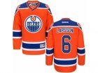 Mens Reebok Edmonton Oilers #6 Adam Larsson Authentic Orange Third NHL Jersey