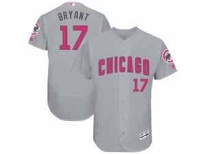 Men Mother\'s Day Chicago Cubs #17 Kris Bryant Gray Jersey