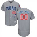 Chicago Cubs Gray Mens Flexbase Customized Jersey